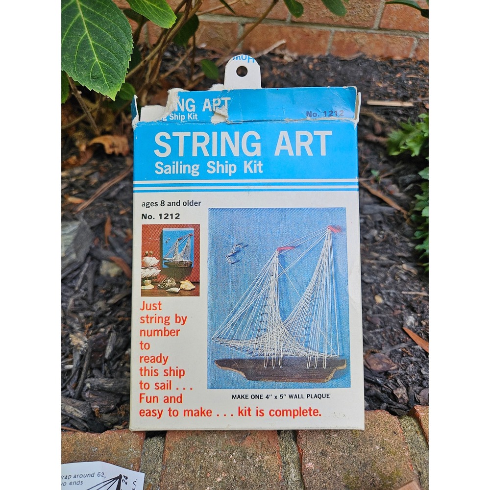 Vintage Design R Crafts String Art Sailing Ship Kit No 1212 Nautical Wall Plaque